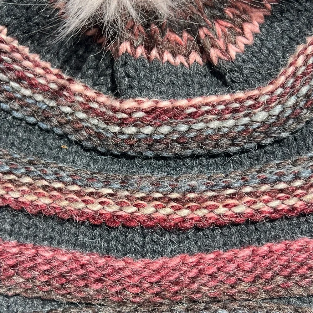 Altar’d State knitted multicolored hat with faux pom pom